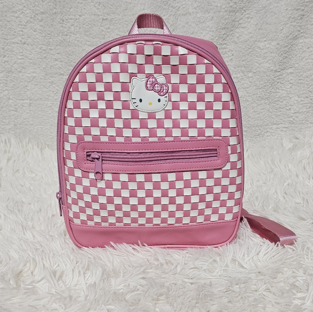 Hello Kitty 1976-2007 Spring Collection Checkered Pink /  White Mini Backpack